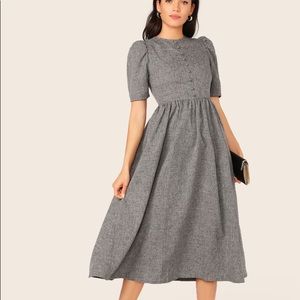 SHEIN Front Fit And Flare Dress-Gray-Medium (6)